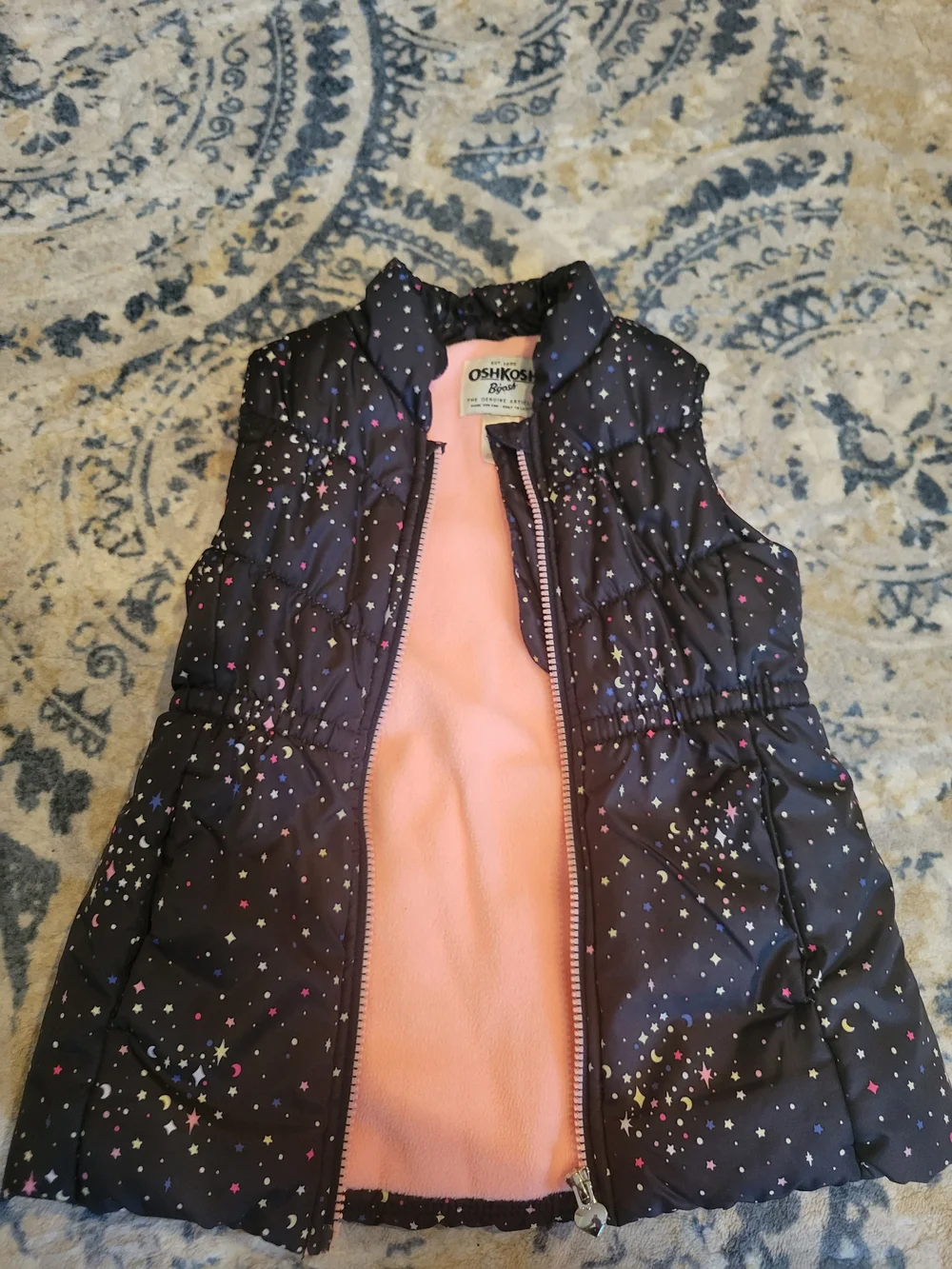 OshKosh B'gosh  Puffer Vest  Black/Pink Size 6/6x